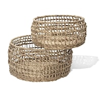 SHIP KNOT TABLE BASKET, ROUND- SET OF 2
