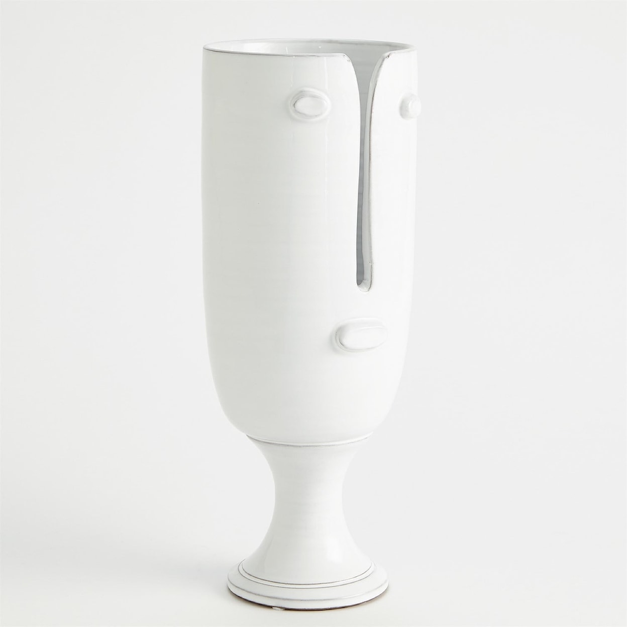 Global Views Accents Long Nose Vase-White-Lg