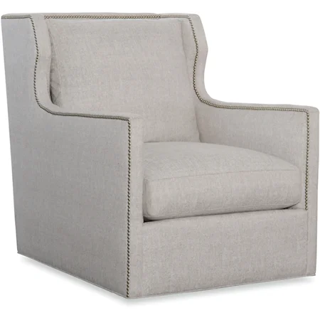 SHERWIN SWIVEL CHAIR IN SUPERB NATURAL FABRIC