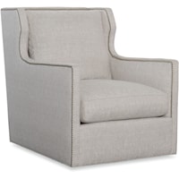 SHERWIN SWIVEL CHAIR IN SUPERB NATURAL FABRIC