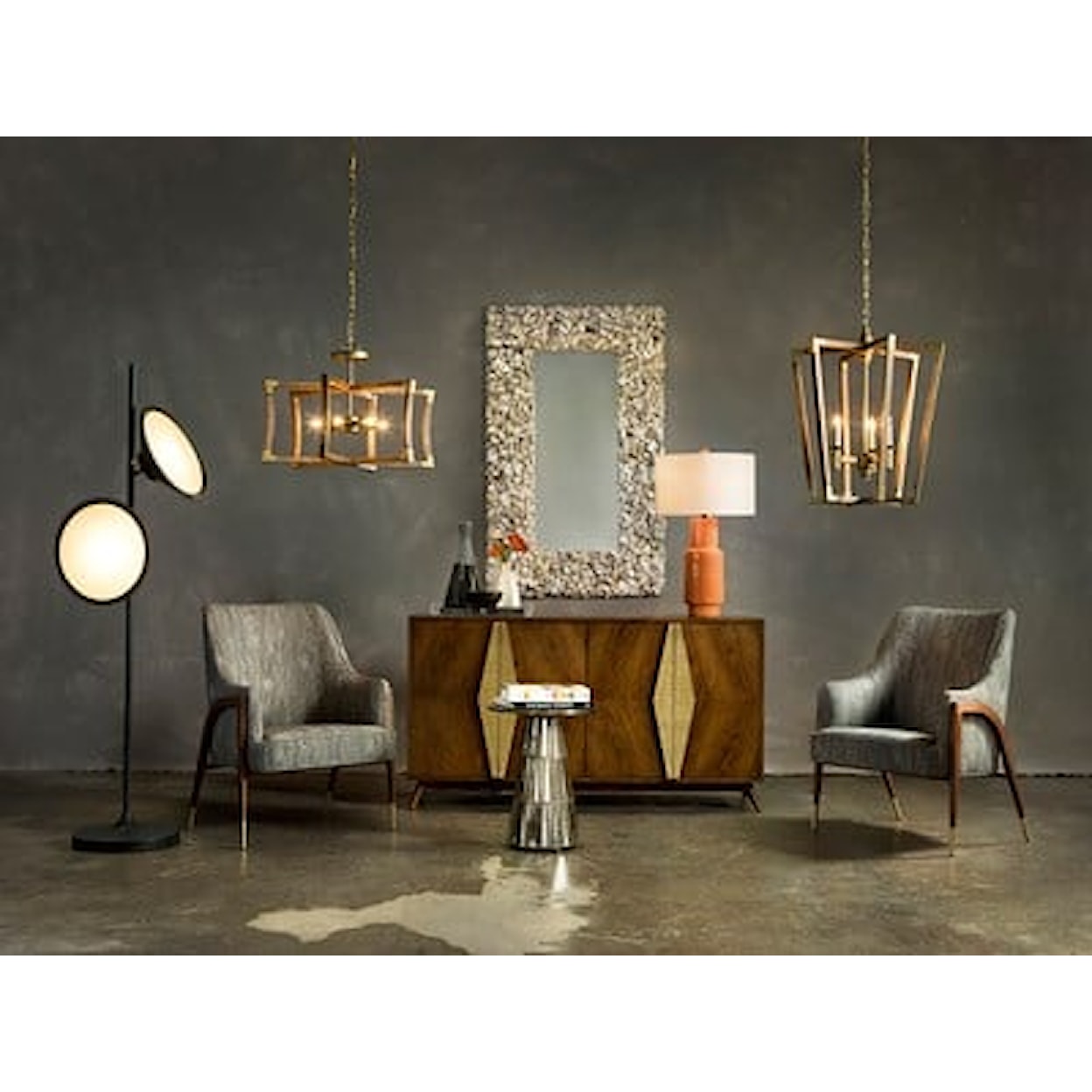 Currey & Co Lighting- Floor Lamps Bulat Black Floor Lamp