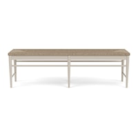 Farmhouse Dining Bench with Woven Rush Seat