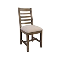 CALEB UPHOLSTERED DINING CHAIR DISTRESSED BROWN