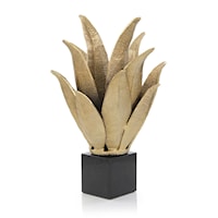 HANDCRAFTED BRASS LEAVES SCULPTURE