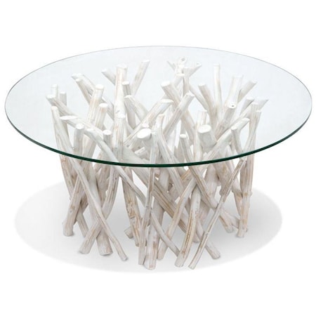 WHITEWASH BRANCH COFFEE TABLE. ROUND