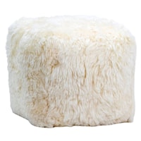 Shorn Pouf in White