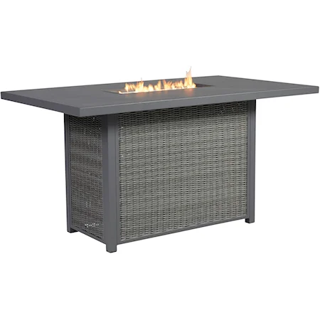 Outdoor Bar Table with Fire Pit