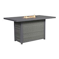 Outdoor Counter Height Bar Table with Fire Pit