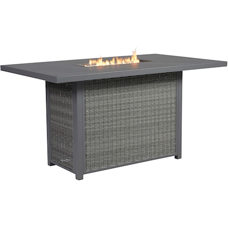 Outdoor Bar Table with Fire Pit