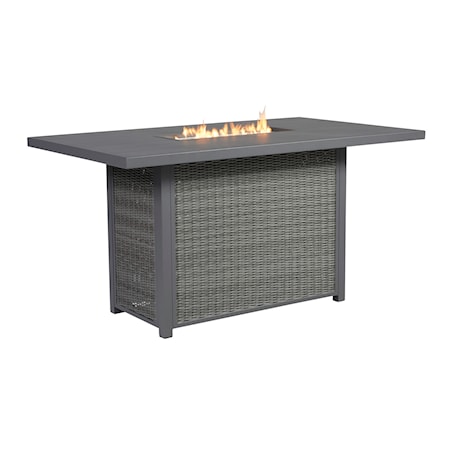 Outdoor Bar Table with Fire Pit