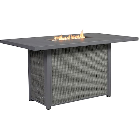 Outdoor Counter Height Bar Table with Fire Pit