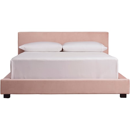 Twin Upholstered Bed in Blush