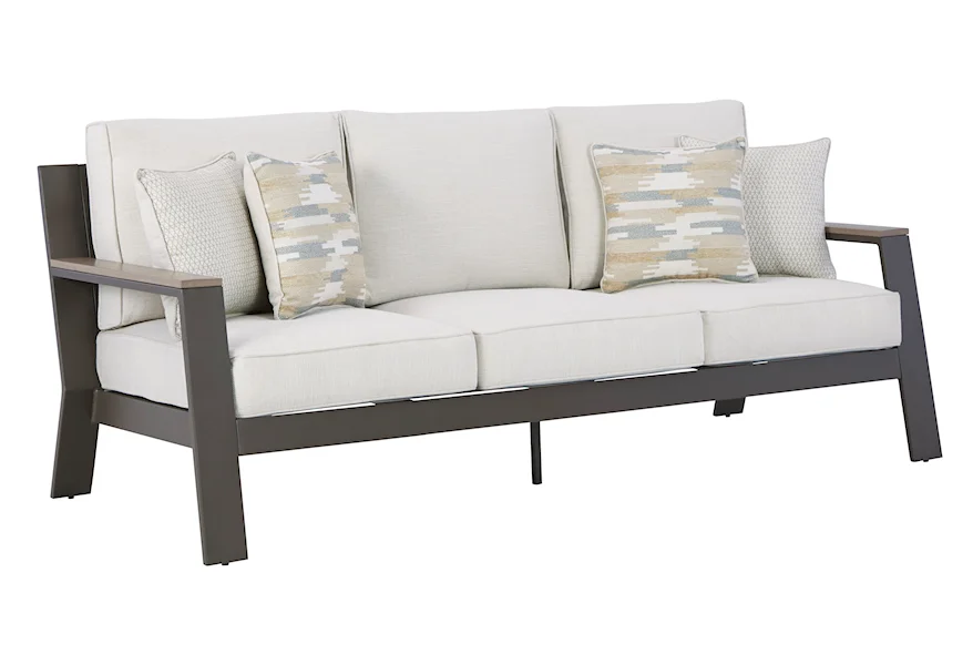 Tropicava Outdoor Sofa with Cushion by Signature Design by Ashley at Esprit Decor Home Furnishings