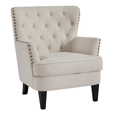 Transitional Accent Chair with Tufted Back and Nailhead Trim