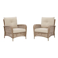 Set of 2 Lounge Chairs with Cushion