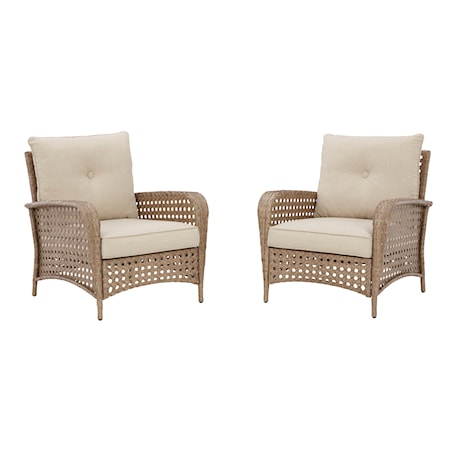 Set of 2 Lounge Chairs with Cushion