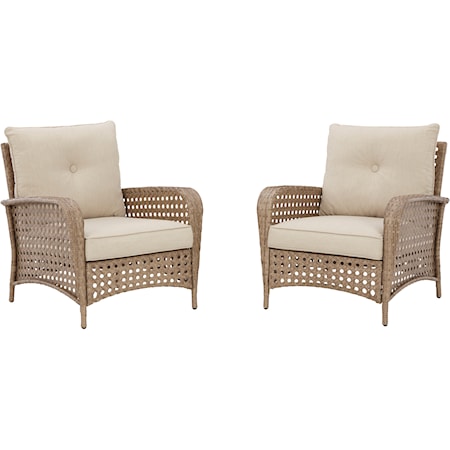 Set of 2 Lounge Chairs with Cushion