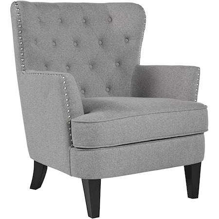 Transitional Accent Chair with Tufted Back and Nailhead Trim