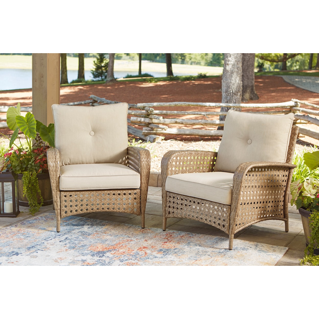 Signature Design by Ashley Braylee Set of 2 Lounge Chairs with Cushion