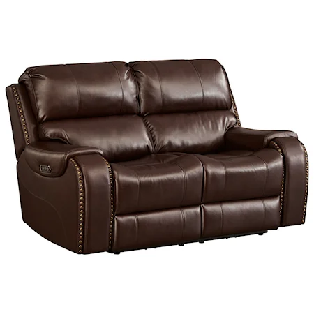 Faux Leather Power Reclining Loveseat