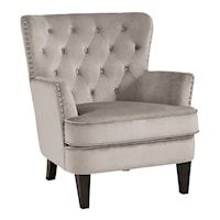 Transitional Accent Chair with Tufted Back and Nailhead Trim