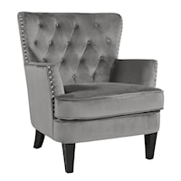 Transitional Accent Chair with Tufted Back and Nailhead Trim