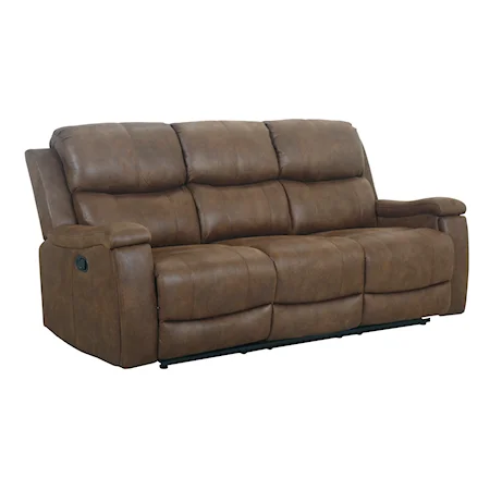 Contemporary Reclining Sofa with Pop Out Cup Holders