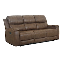 Contemporary Reclining Sofa with Pop Out Cup Holders