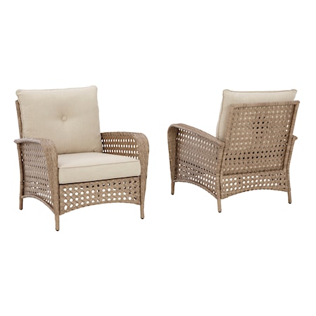 Set of 2 Lounge Chairs with Cushion