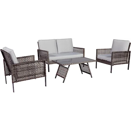 Loveseat/Chairs/Table Set (Set of 4)