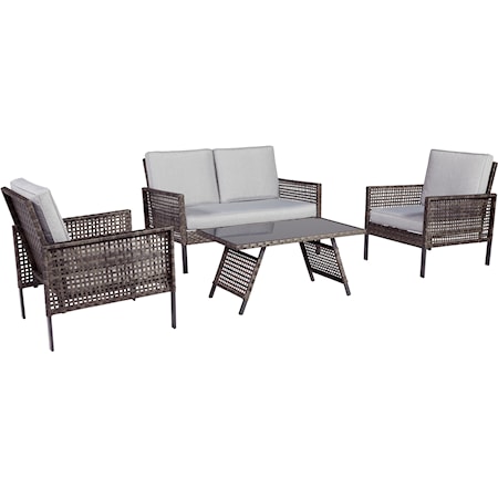Loveseat/Chairs/Table Set (Set of 4)