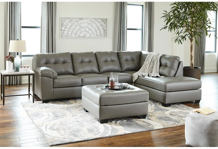Donlen Sectional and Ottoman by Signature Design by Ashley at Furniture and ApplianceMart