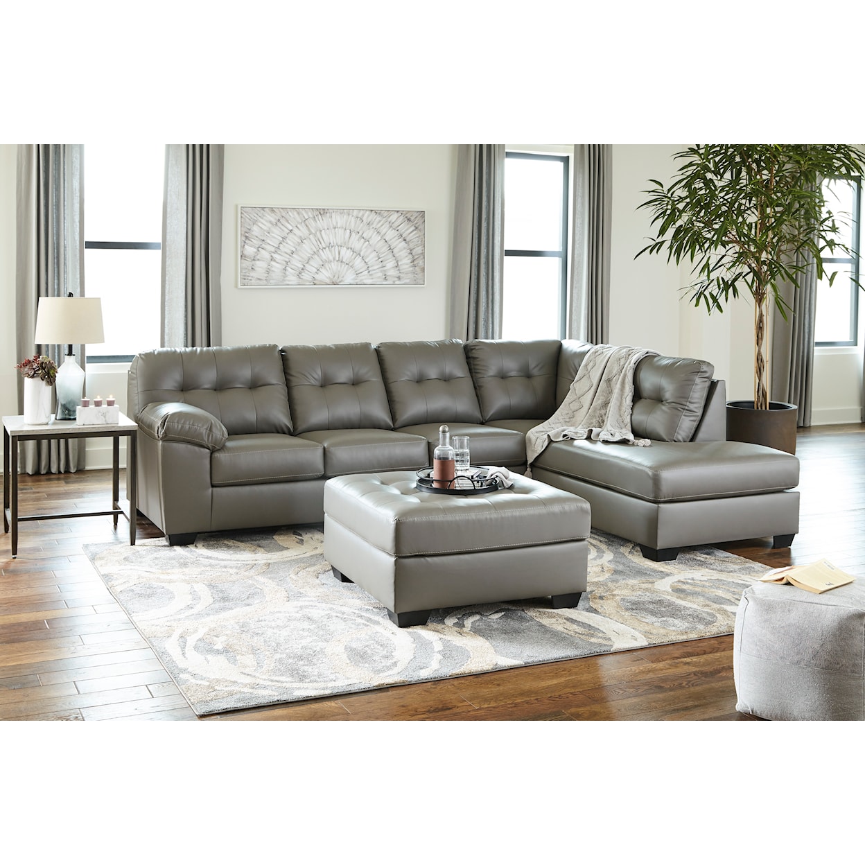 Ashley Furniture Signature Design Donlen Sectional and Ottoman
