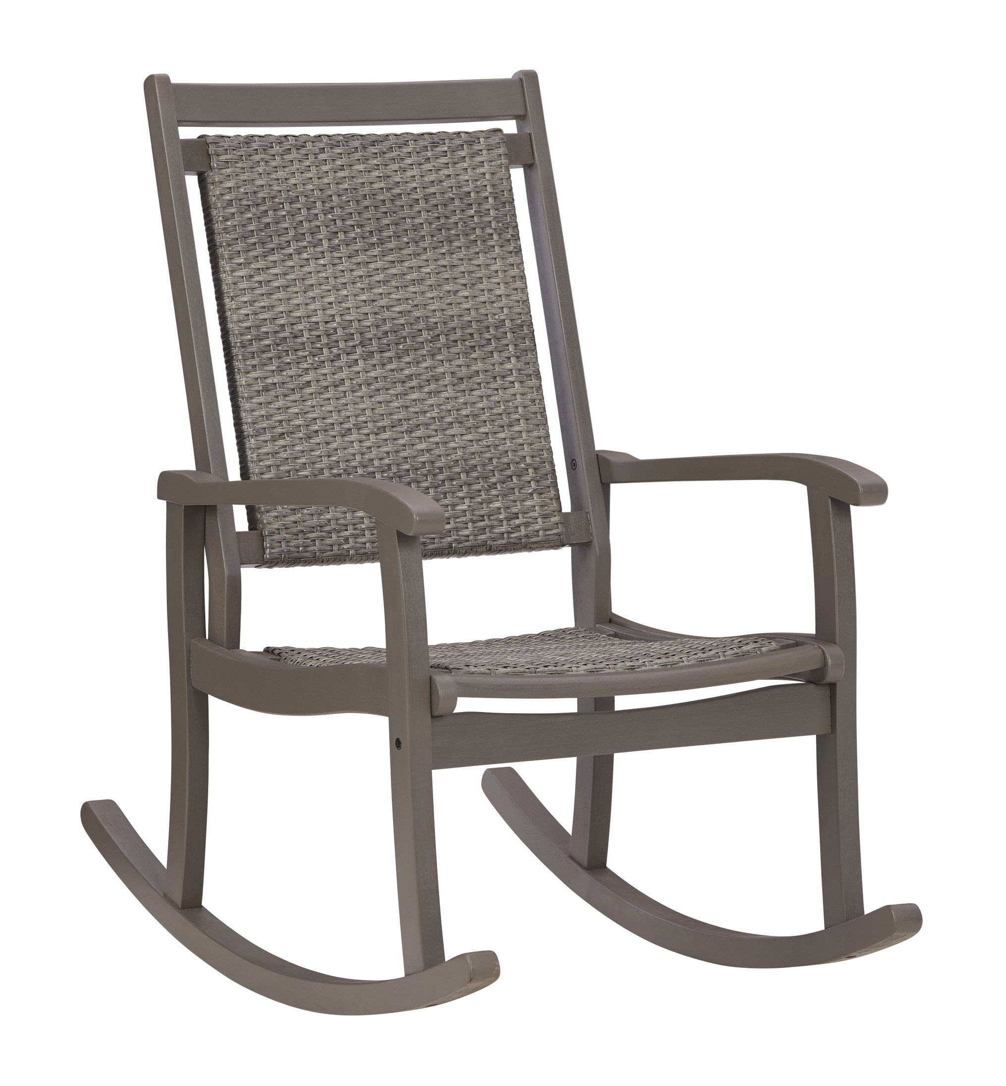 Outdoor interiors wicker and eucalyptus outdoor rocking chair hot sale