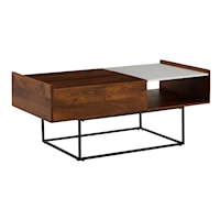 Lift-Top Coffee Table with Marble Accent