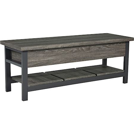 Casual Two-Tone Storage Bench