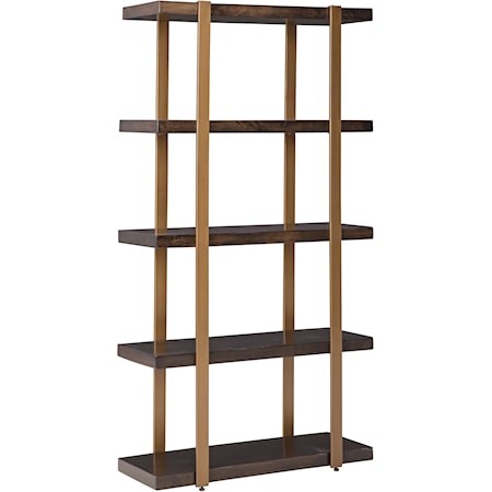 Contemporary Wood/Metal Bookcase