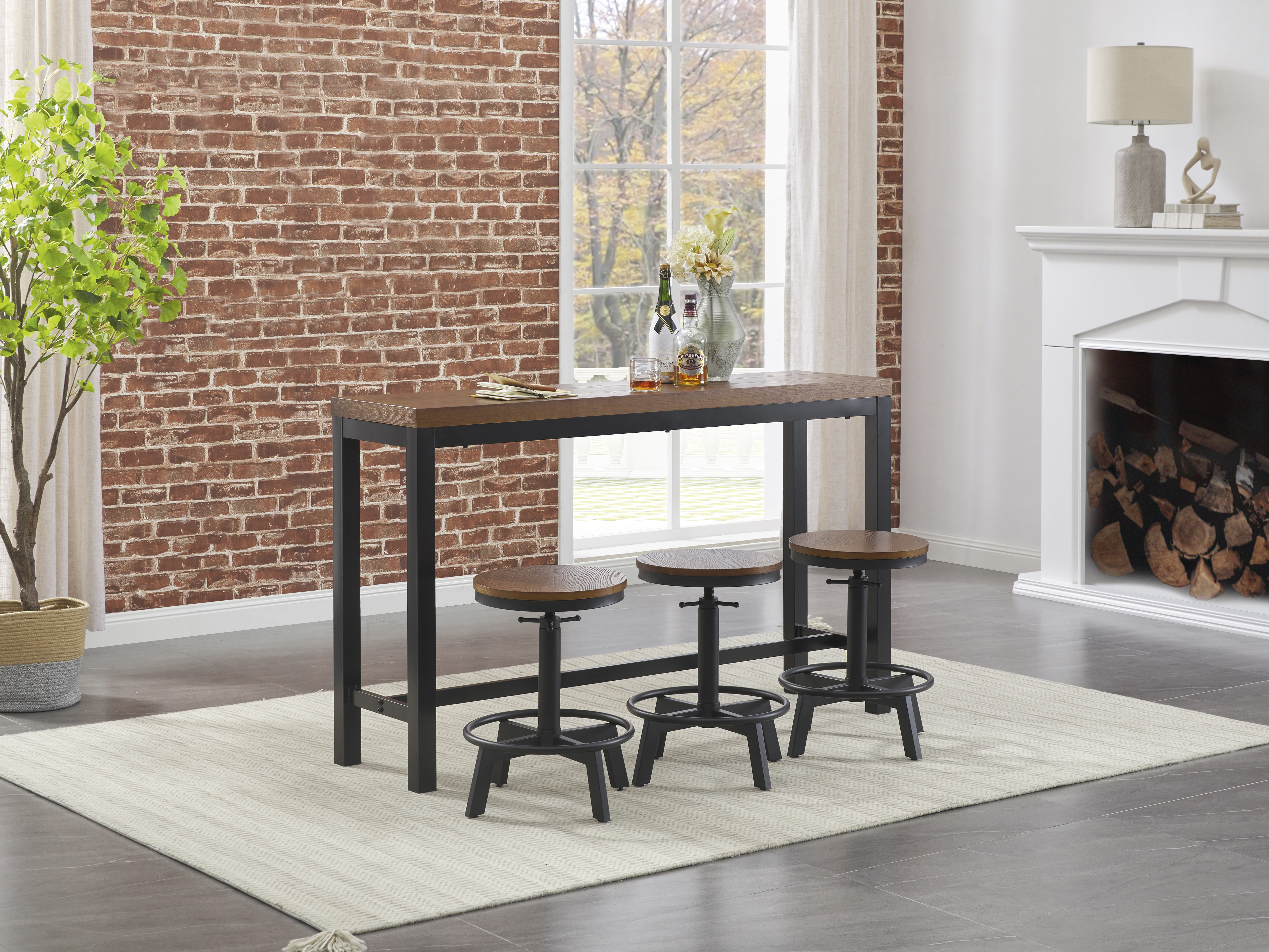 Signature Design by Ashley Quinidad D320223 Counter Dining Table & Stools (Set of 4) Wayside