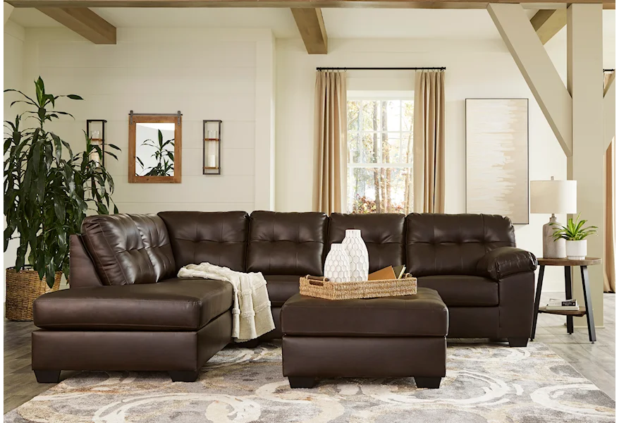 Donlen Sectional and Ottoman by Signature Design by Ashley at Furniture Fair - North Carolina