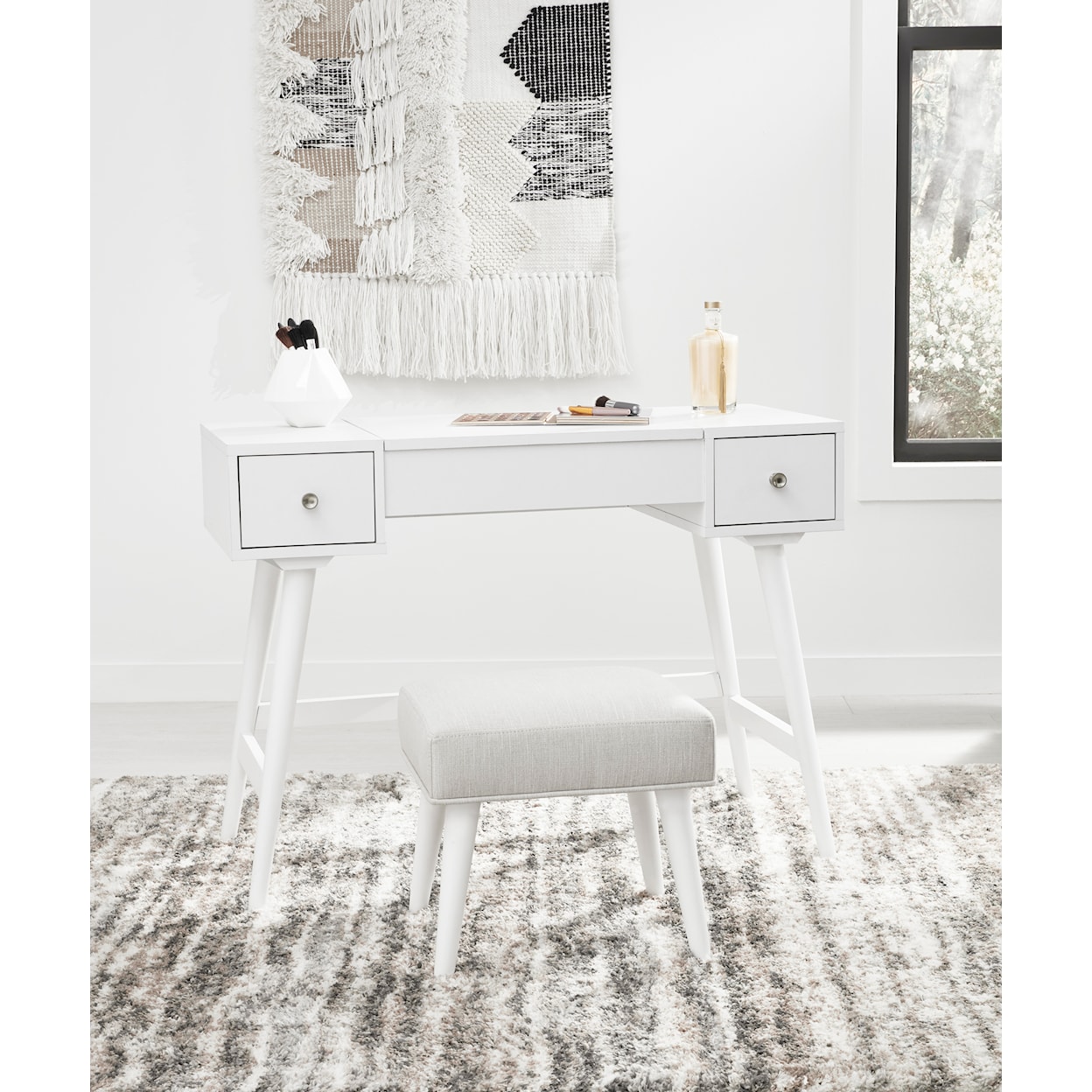 Ashley Furniture Signature Design Thadamere Vanity with Stool