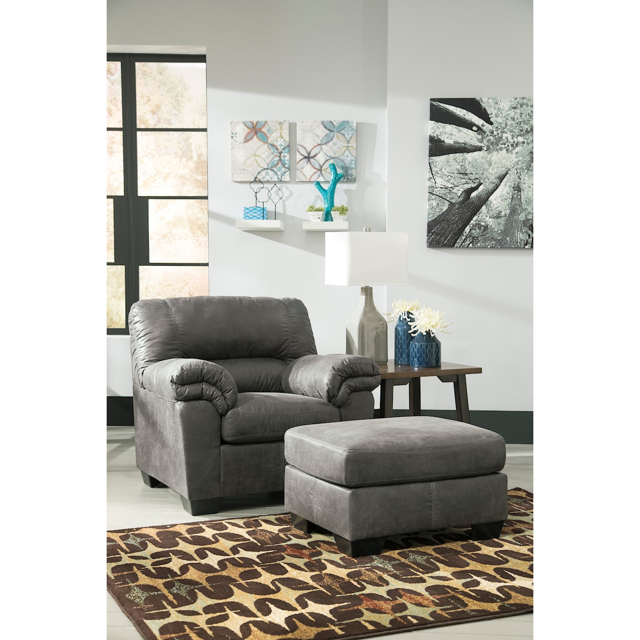 Signature Design by Ashley Bladen Chair and Ottoman