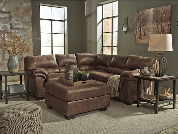 2-Piece Sectional with Ottoman