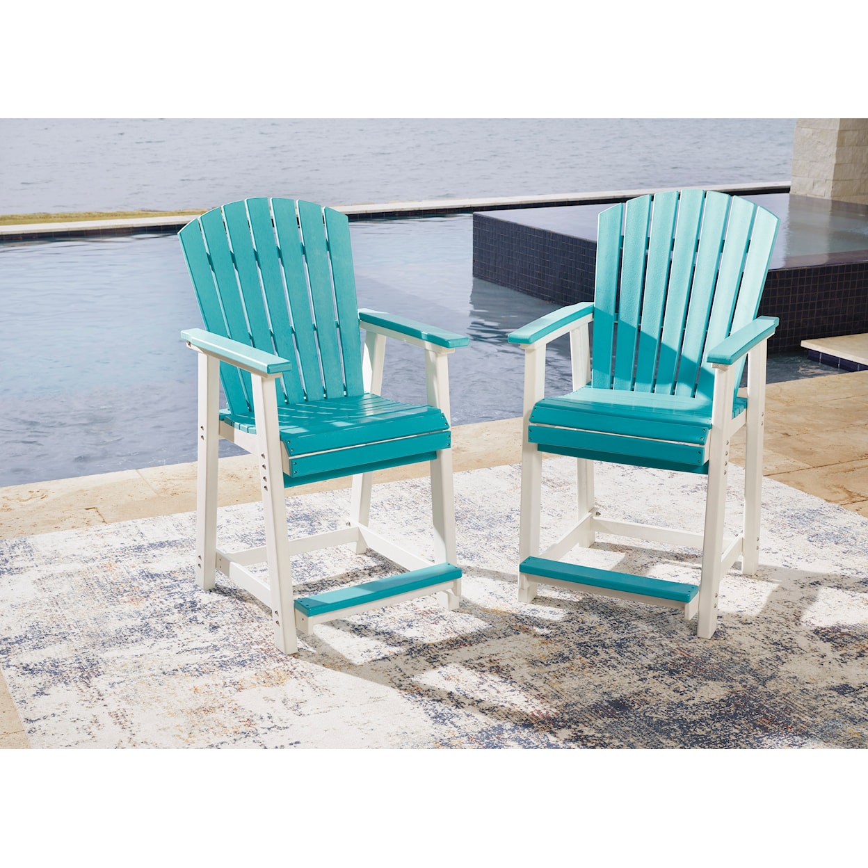 Benchcraft Eisely  Outdoor Counter Height Bar Stool (Set of 2)