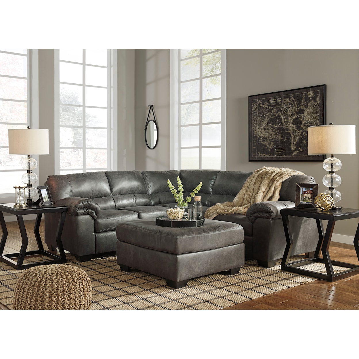 Signature Design Bladen 2-Piece Sectional with Ottoman