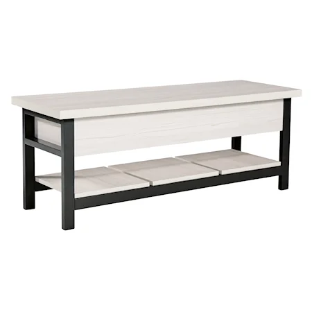 Casual Two-Tone Storage Bench