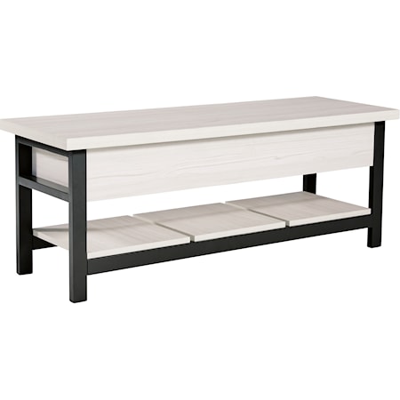Casual Two-Tone Storage Bench