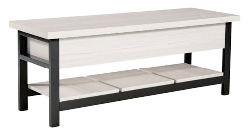 Casual Two-Tone Storage Bench