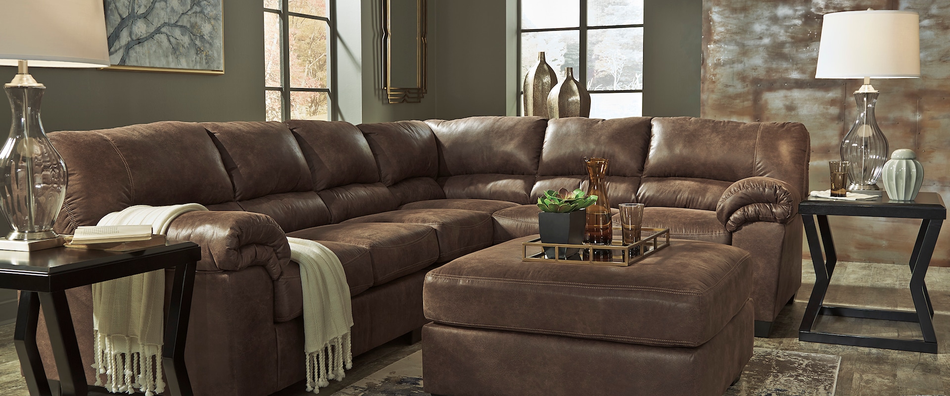 3-Piece Sectional with Ottoman