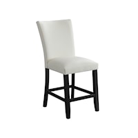 Counter Height Bar Stool in White Fabric