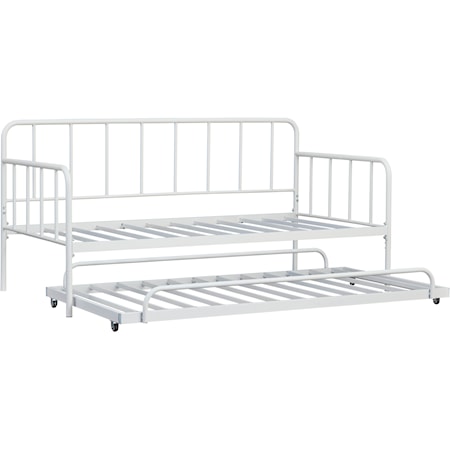 Twin Metal Day Bed with Trundle